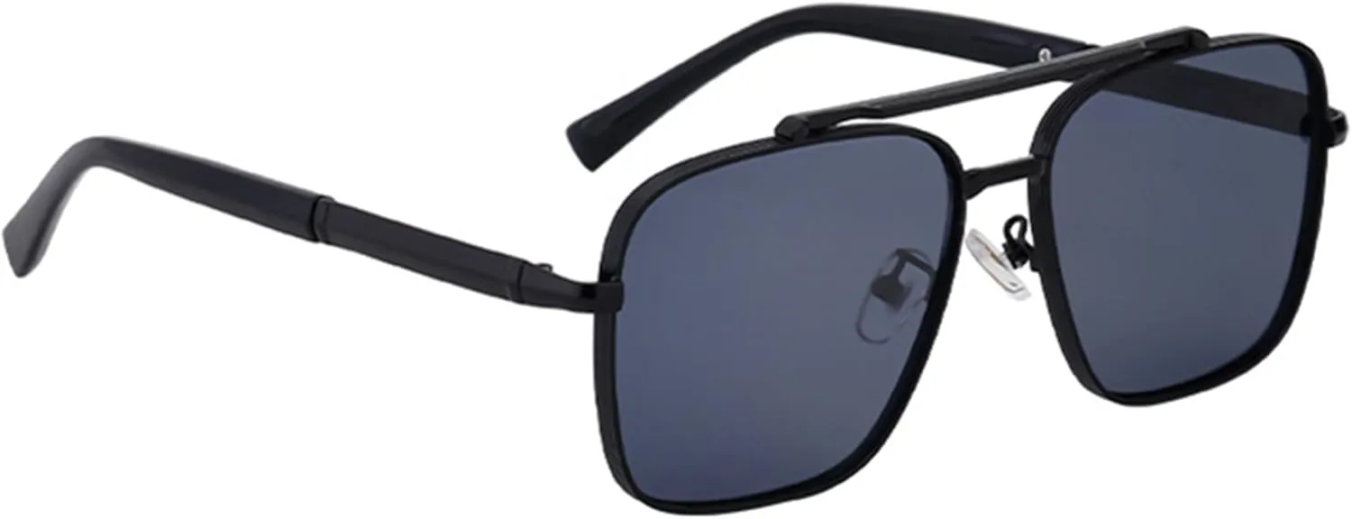 bullabulling Square Pilot Sunglasses for Men and Women Fashion Metal Vintage Gradient Shades Sunglasses UV400 Protection