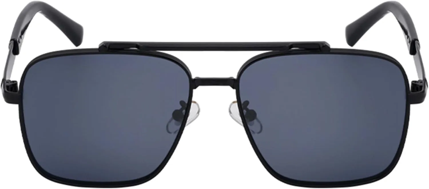 bullabulling Square Pilot Sunglasses for Men and Women Fashion Metal Vintage Gradient Shades Sunglasses UV400 Protection