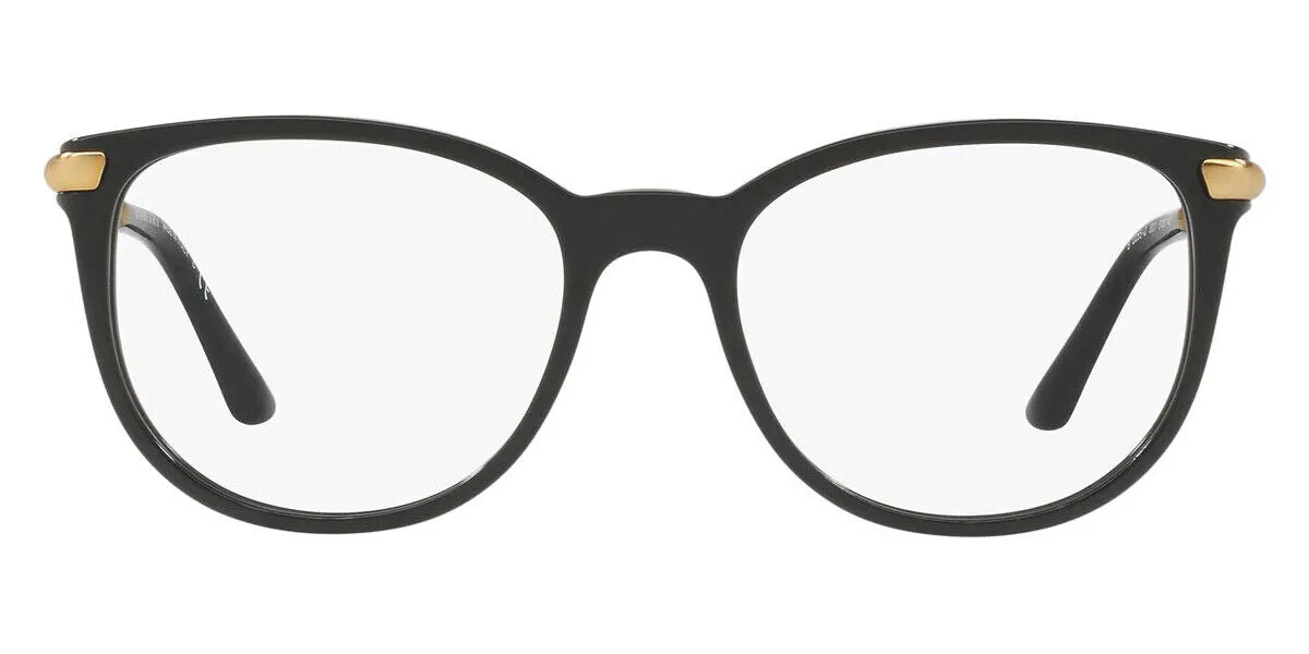 Burberry Black Gold Women Designer Square Frames Eyeglasses BE 2255Q 3001 51