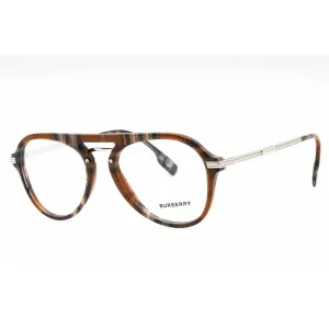 Burberry Men's Eyeglasses - Check Brown Plastic Full Rim Aviator Frame | 0BE2377 3966
