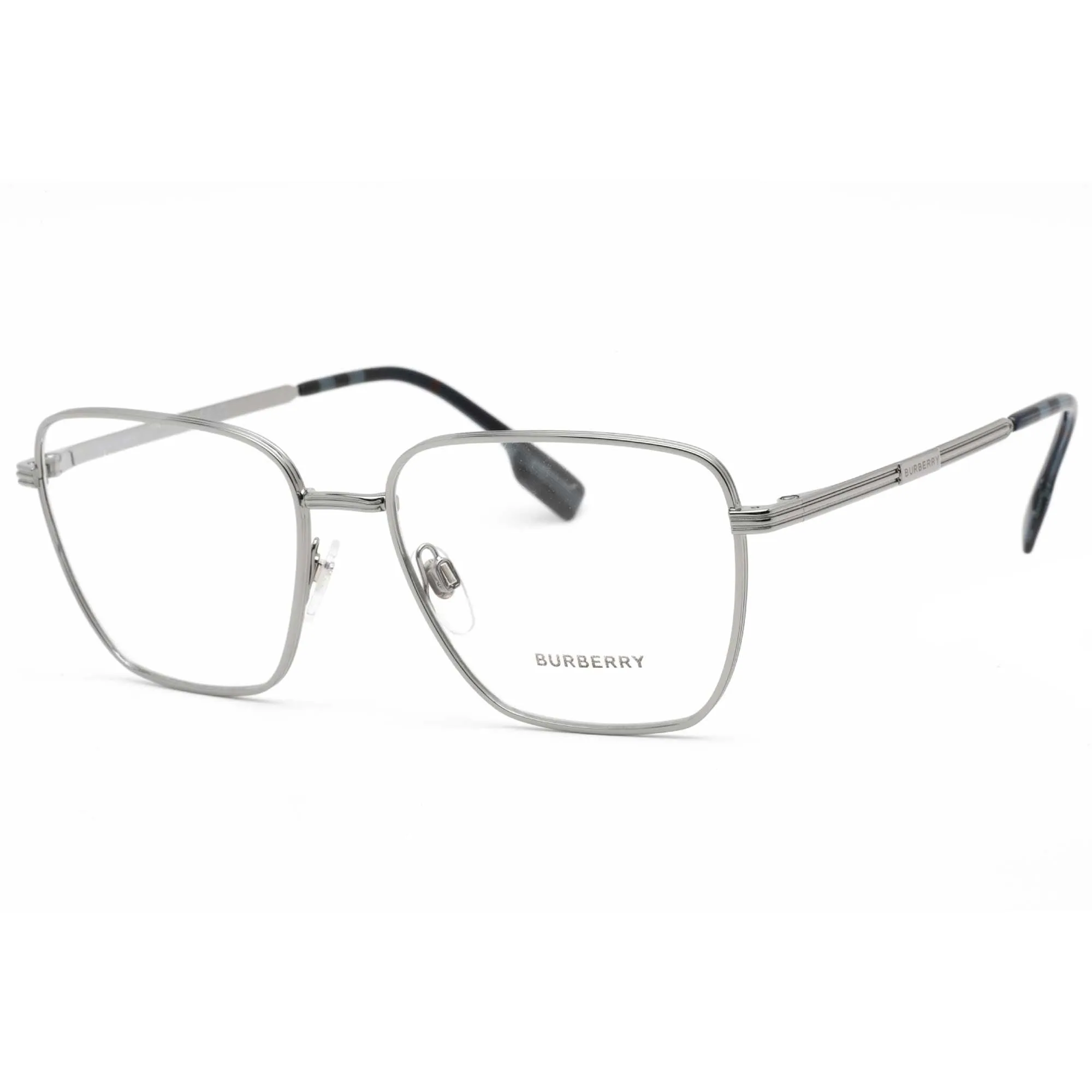 Burberry Men's Eyeglasses - Gunmetal Square Full Rim Metal Frame | 0BE1368 1003