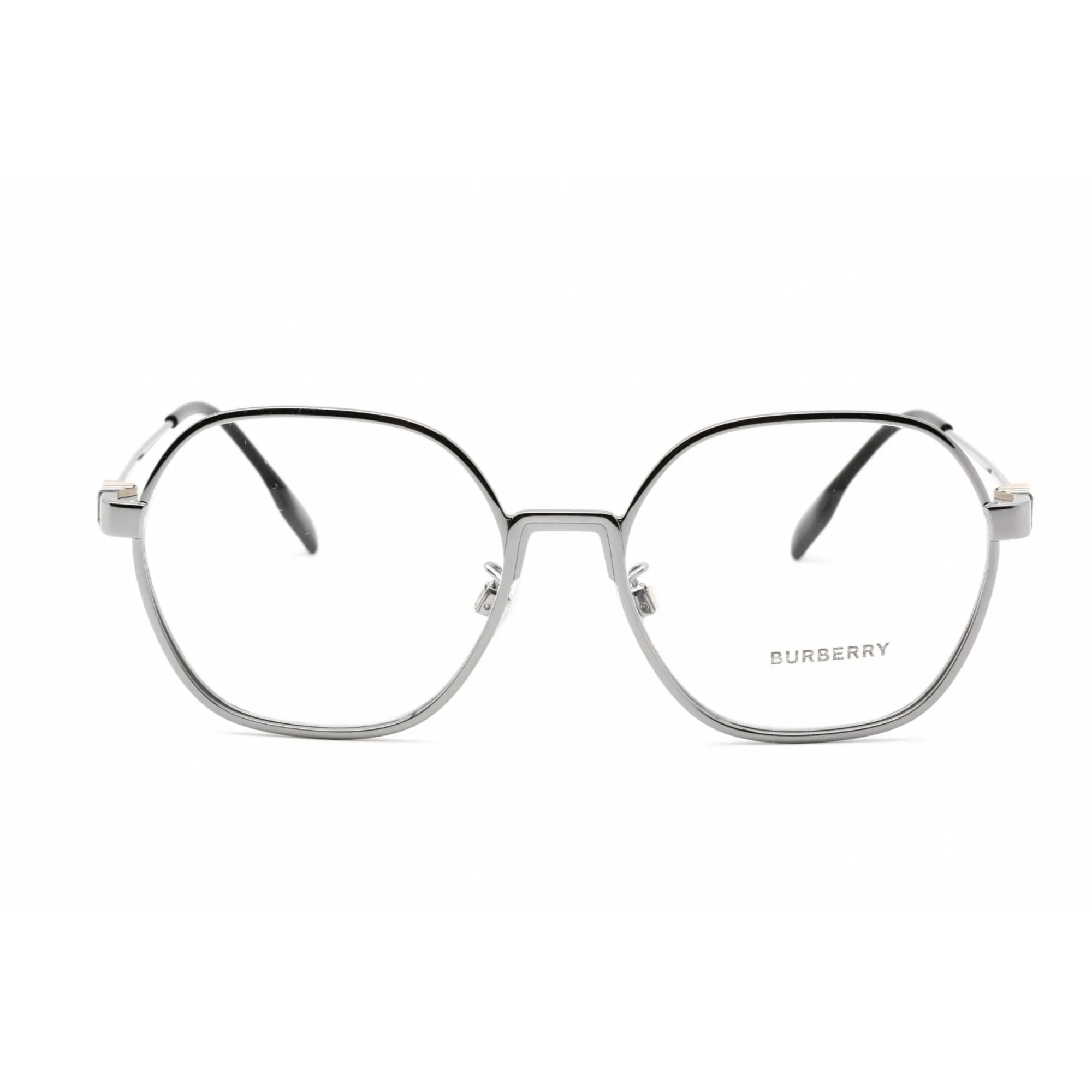 Burberry Unisex Eyeglasses - Full Rim Hexagon Gunmetal Metal Frame | 0BE1379D 1003