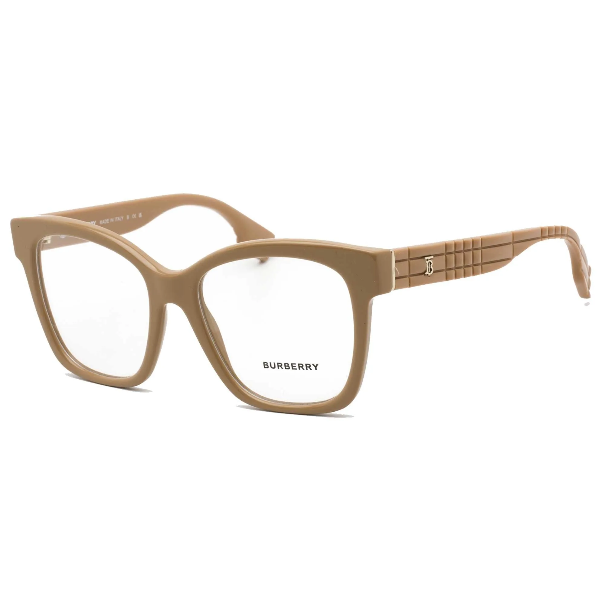 Burberry Women's Eyeglasses - Beige Cat Eye Plastic Frame Clear Lens | BE2363 3990