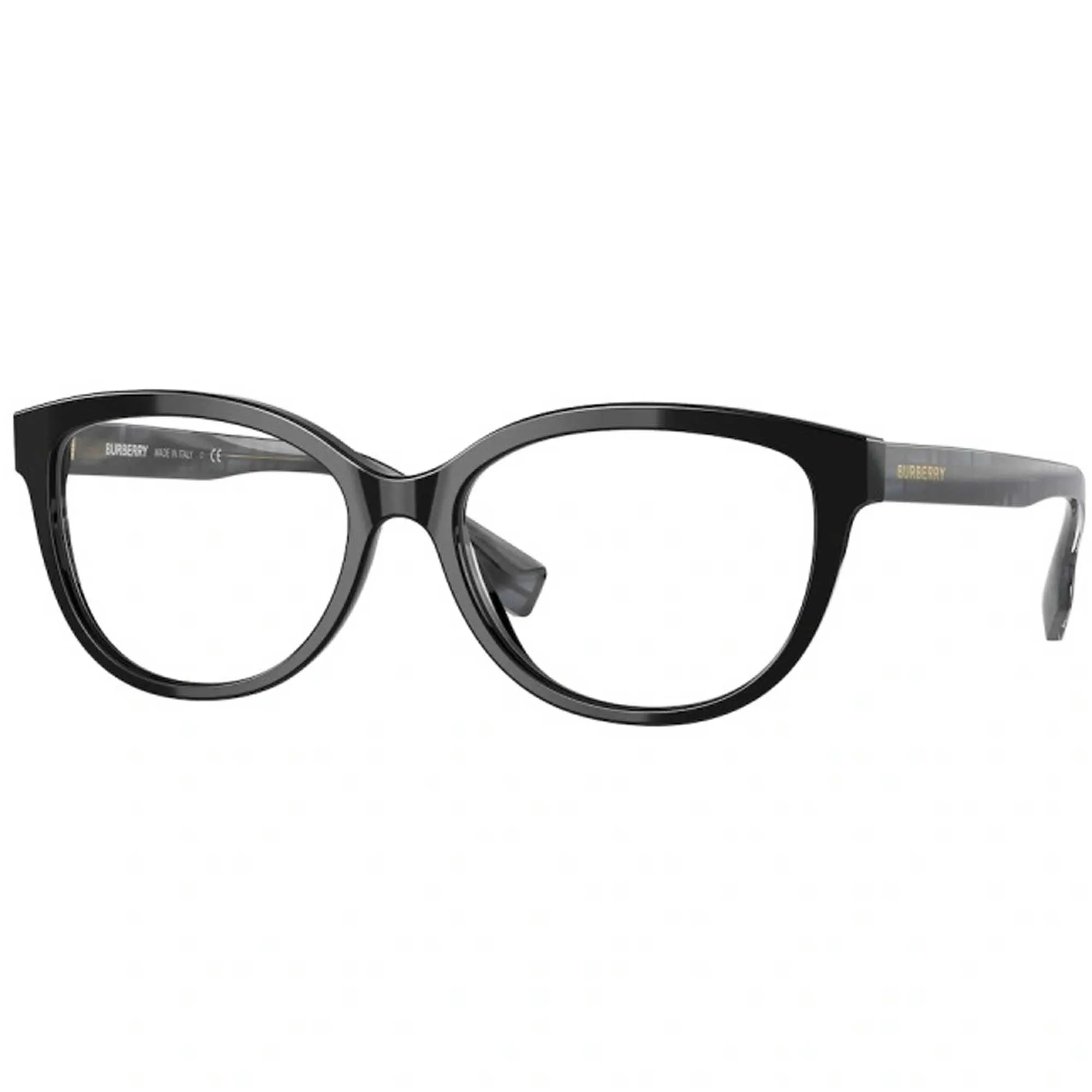 Burberry Women's Eyeglasses - Black Acetate Frame Clear Demo Lens | 0BE2357 3980