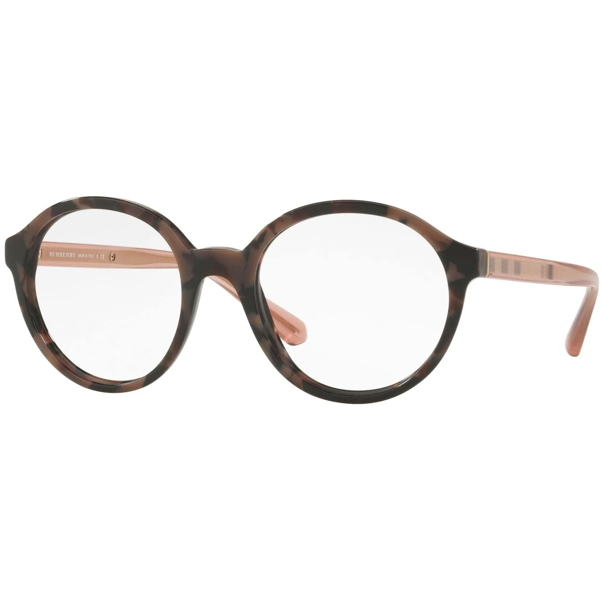 Burberry Women's Eyeglasses - Spotted Brown Round Full Rim | BURBERRY 0BE2254 3624