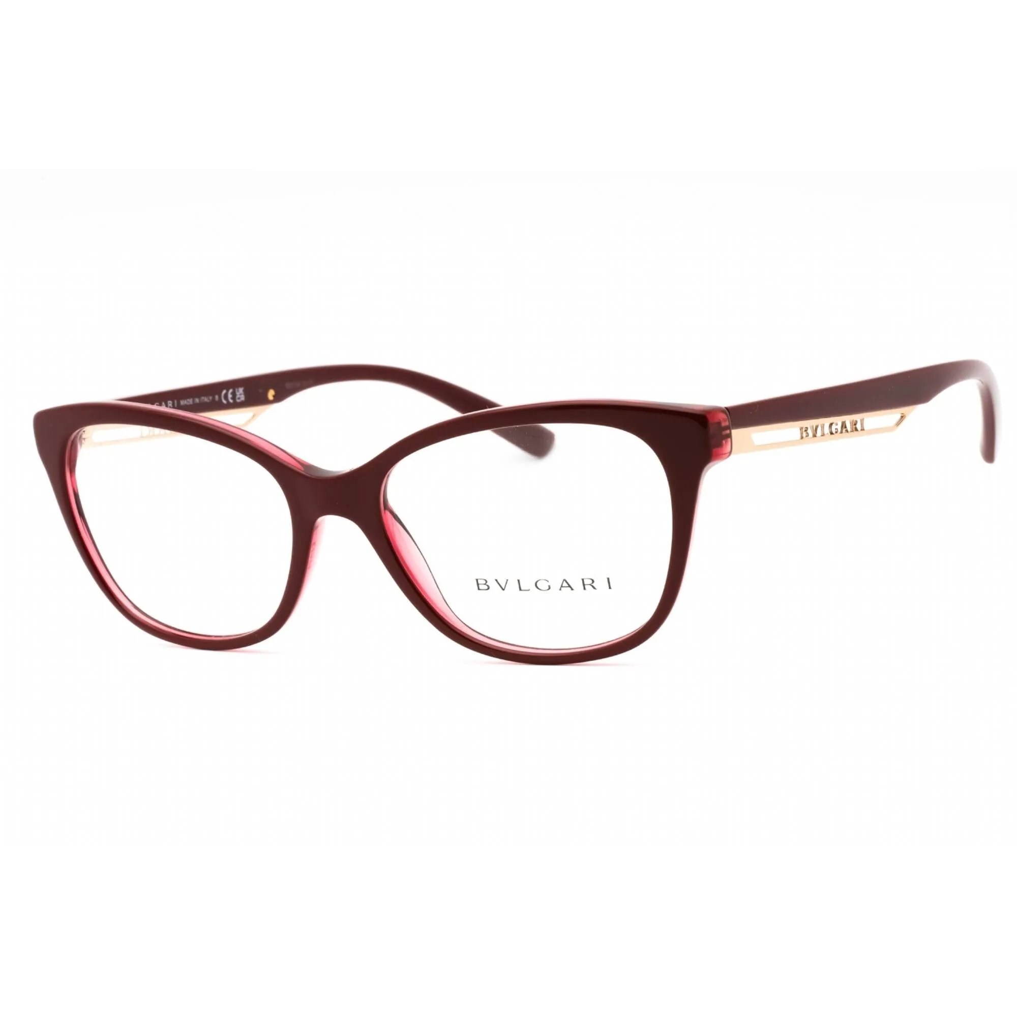 Bvlgari Women's Eyeglasses - Bordeaux Plastic Full Rim Cat Eye Frame | 0BV4211 5469