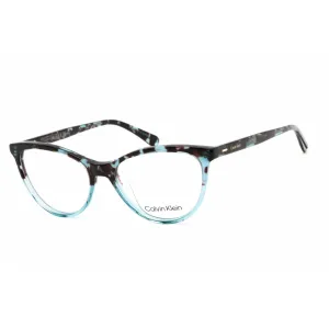 Calvin Klein Women's Eyeglasses - Cat Eye Blue Tortoise Plastic Frame | CK21519 454