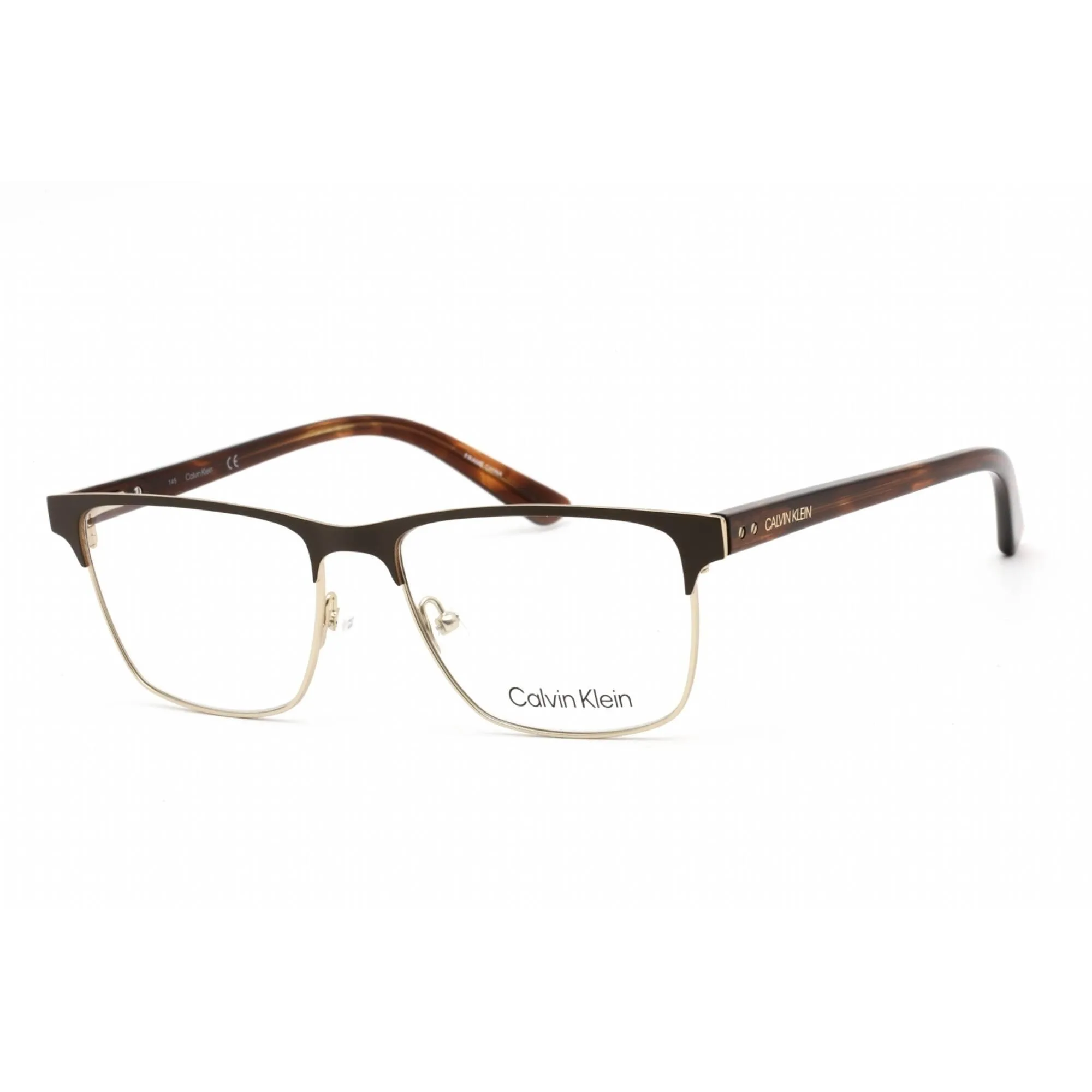 Calvin Klein Women's Eyeglasses - Rectangular Satin Brown Metal Frame | CK18304 200