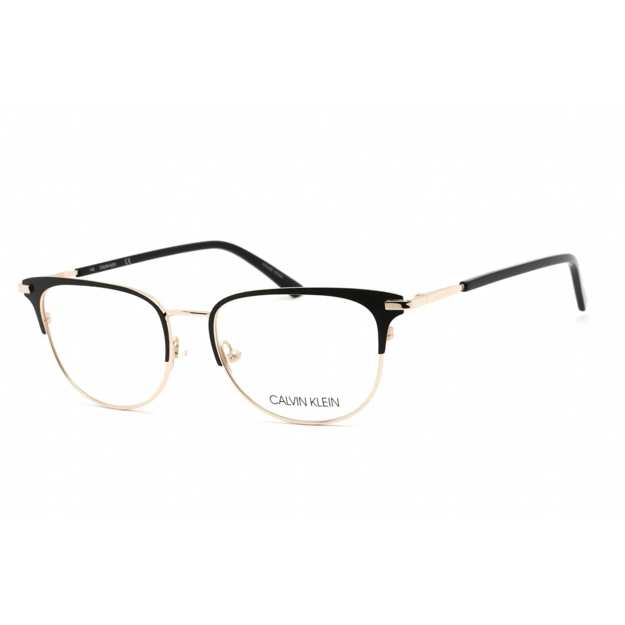Calvin Klein Women's Eyeglasses - Satin Black Metal Rectangular Frame | CK20303 001
