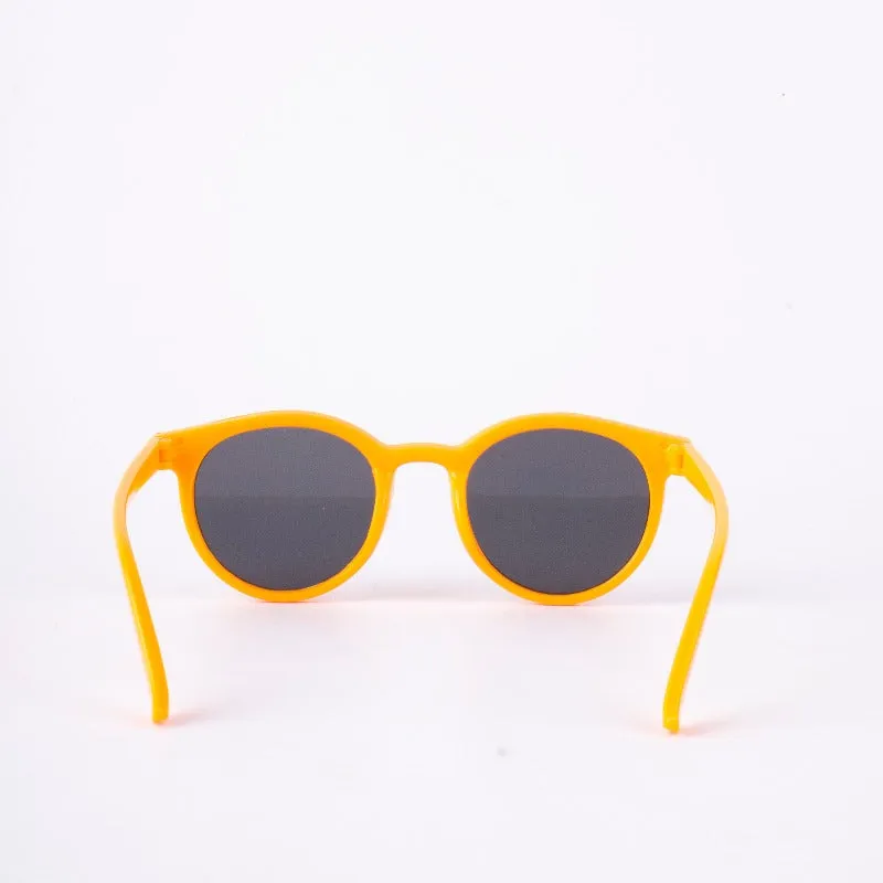 Canary Yellow Playful Orbit Round Kid's Sunglass