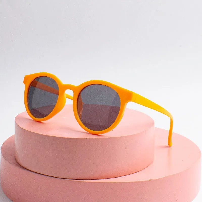 Canary Yellow Playful Orbit Round Kid's Sunglass