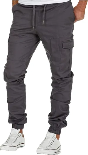 Cargo Pants for Men Slim Fit Wild Work Pants Workout Joggers Tapered Leg Sweatpants for Men with Pockets Hiking Trousers