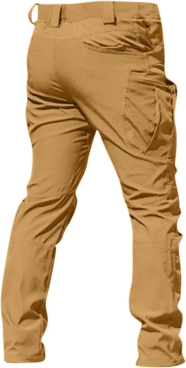 Cargo Pants for Men Work Flex Camo Tactical Waterproof Pants Multi Pockets Outdoor Ripstop Lightweight Hiking Pants