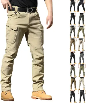 Cargo Pants for Men Work Flex Camo Tactical Waterproof Pants Multi Pockets Outdoor Ripstop Lightweight Hiking Pants