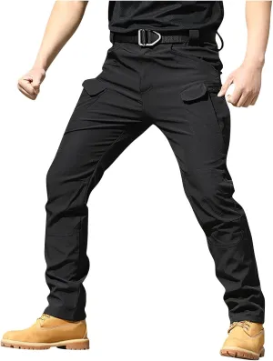 Cargo Pants for Men Work Flex Camo Tactical Waterproof Pants Multi Pockets Outdoor Ripstop Lightweight Hiking Pants