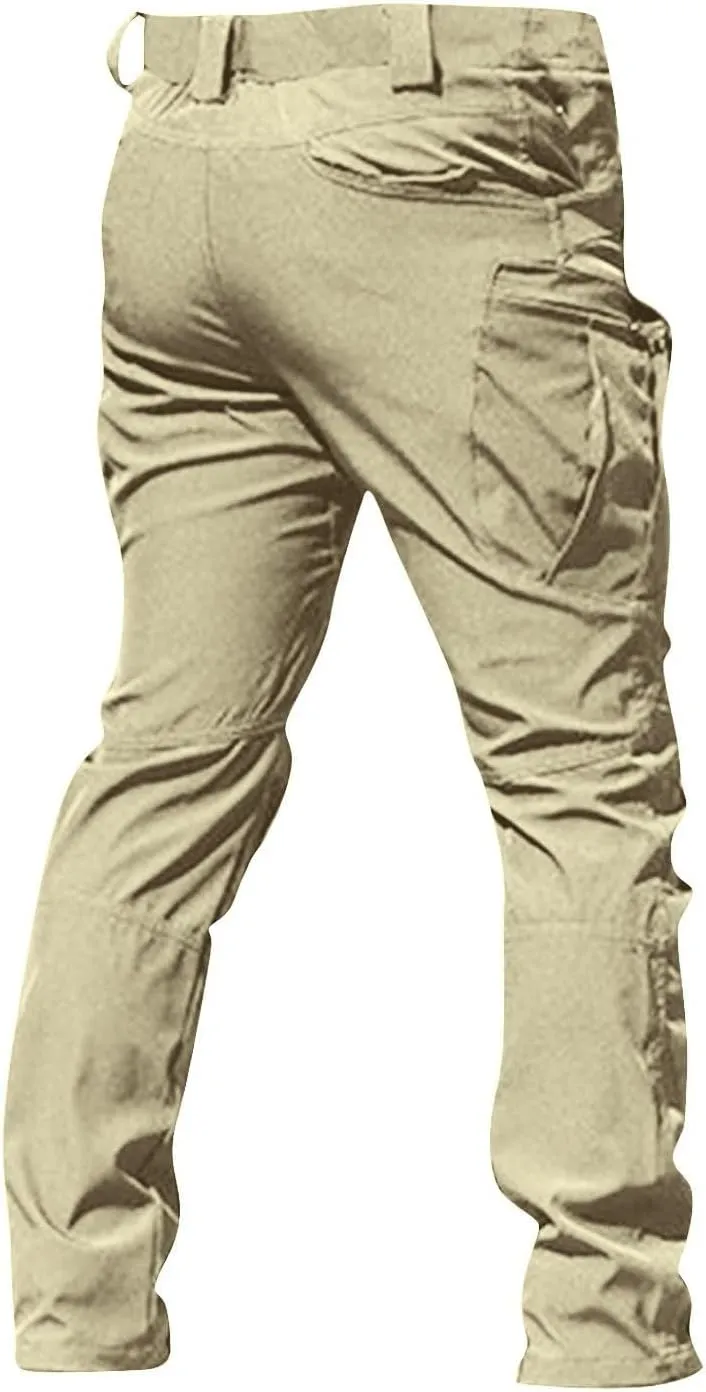 Cargo Pants for Men Work Flex Camo Tactical Waterproof Pants Multi Pockets Outdoor Ripstop Lightweight Hiking Pants