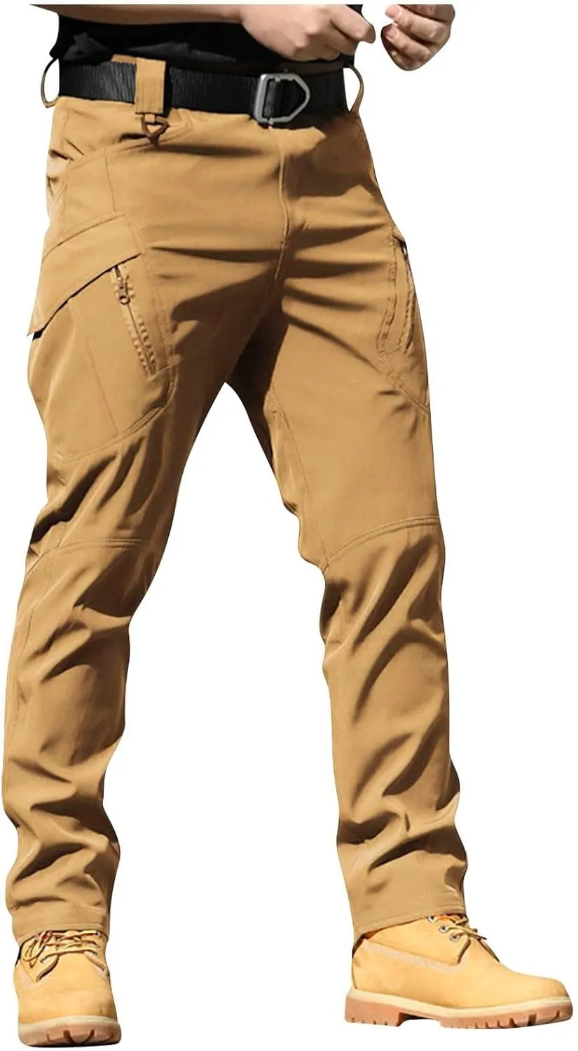 Cargo Pants for Men Work Flex Camo Tactical Waterproof Pants Multi Pockets Outdoor Ripstop Lightweight Hiking Pants