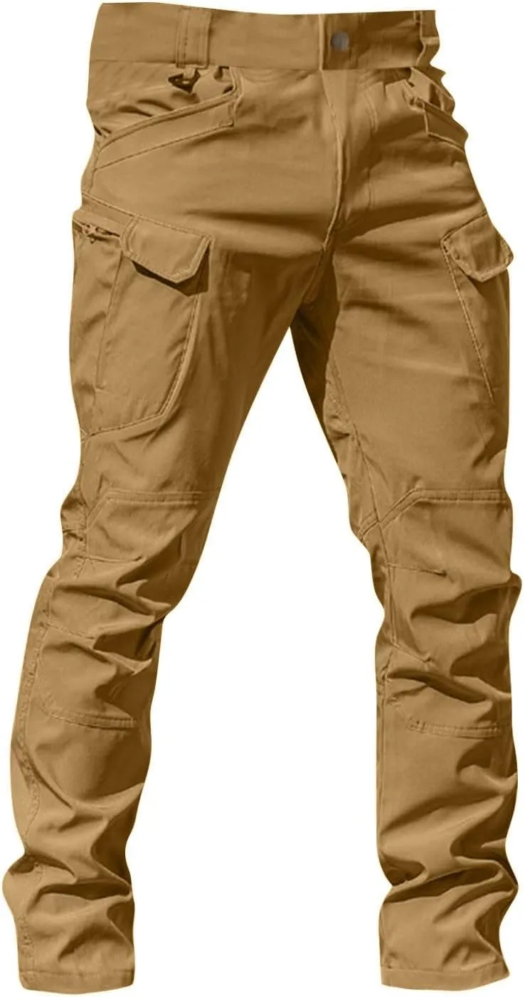 Cargo Pants for Men Work Flex Camo Tactical Waterproof Pants Multi Pockets Outdoor Ripstop Lightweight Hiking Pants