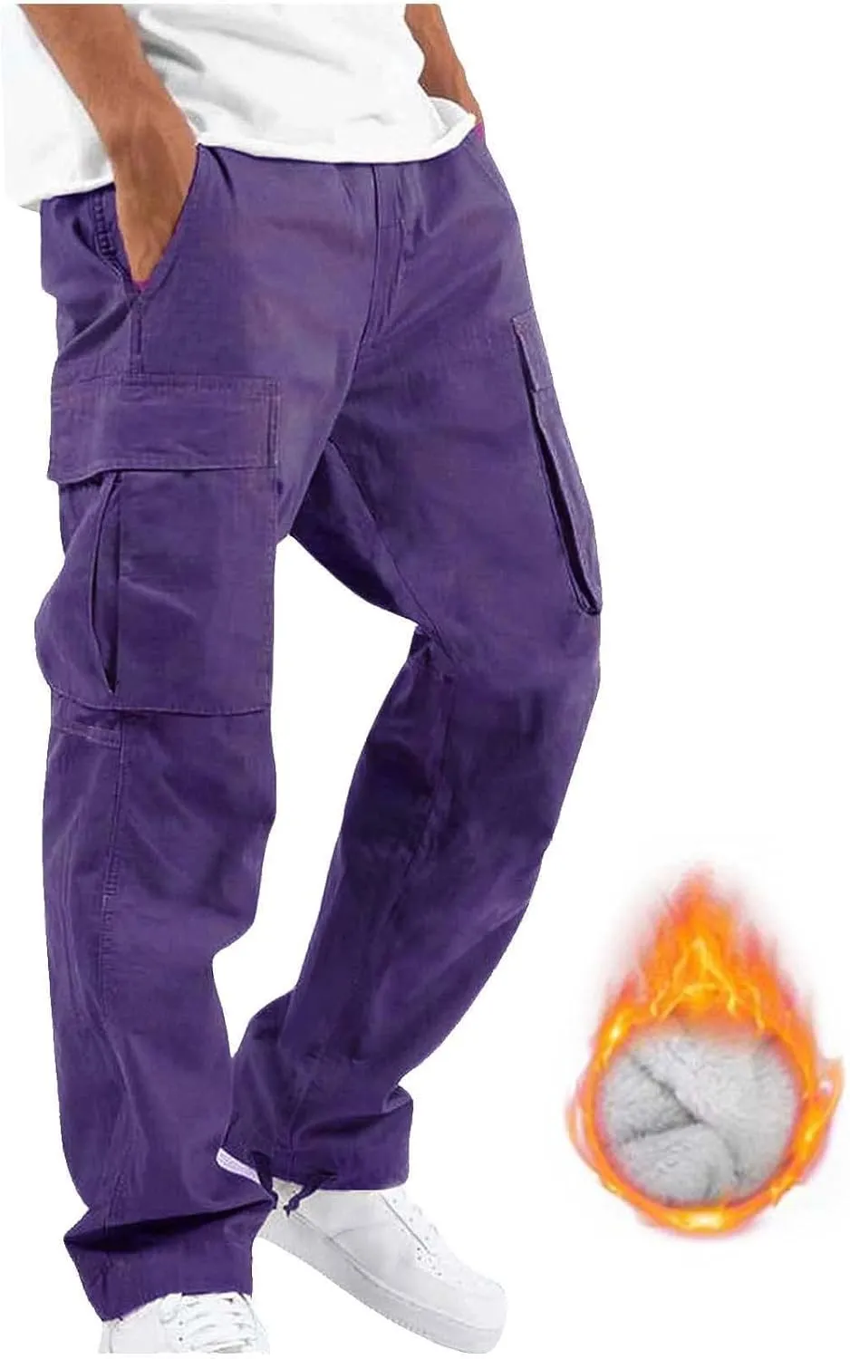 Cargo Sweatpants for Men Big and Tall Straight Fit Multi Pocket Cargo Pants Casual Fashion Hiking Outdoor Recreation