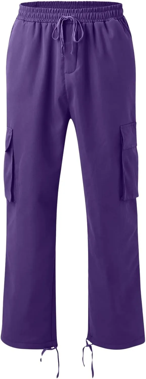 Cargo Sweatpants for Men Big and Tall Straight Fit Multi Pocket Cargo Pants Casual Fashion Hiking Outdoor Recreation