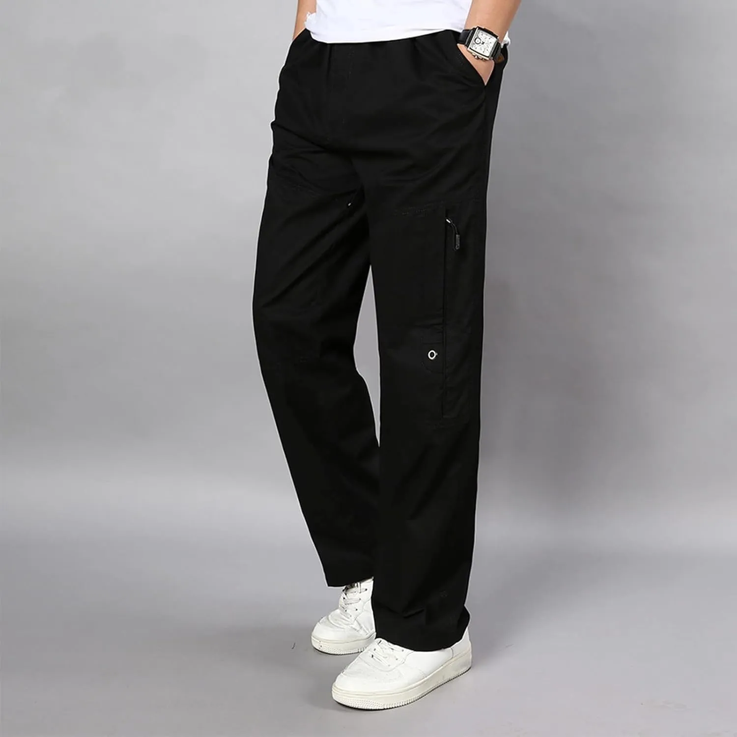 Cargo Sweatpants for Men Mens Lounge Pants Heavyweight Sweatpants Fleece Lined with Pockets Elastic Waist Cargo Pants