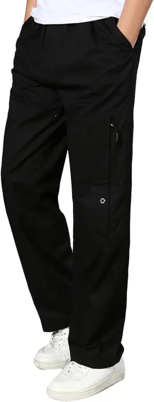 Cargo Sweatpants for Men Mens Lounge Pants Heavyweight Sweatpants Fleece Lined with Pockets Elastic Waist Cargo Pants