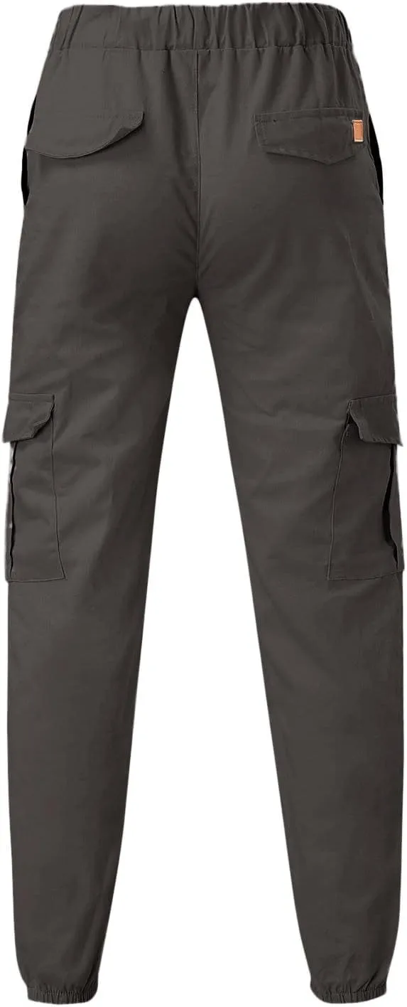 Cargo Trousers for Men Golf Track Pant 2023 Men's Heavyweight Cargo Fleece Sweatpants Stretch Elastic Waist Jogger