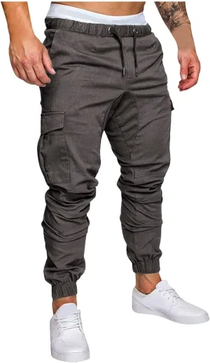 Cargo Trousers for Men Golf Track Pant 2023 Men's Heavyweight Cargo Fleece Sweatpants Stretch Elastic Waist Jogger
