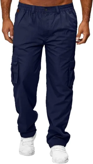 Cargo Trousers for Men Jogger Pants Sweatpants for Men with Pockets Mens Heavyweight Sweatpants Fleece Lined Cargo