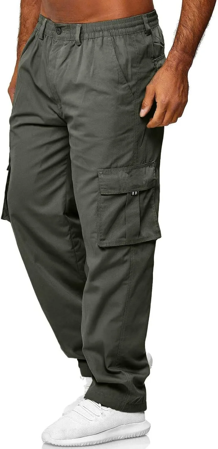Cargo Trousers for Men Jogger Pants Sweatpants for Men with Pockets Mens Heavyweight Sweatpants Fleece Lined Cargo