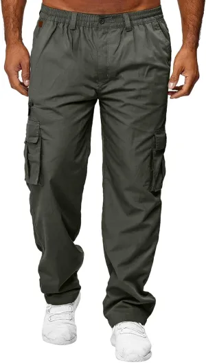 Cargo Trousers for Men Jogger Pants Sweatpants for Men with Pockets Mens Heavyweight Sweatpants Fleece Lined Cargo