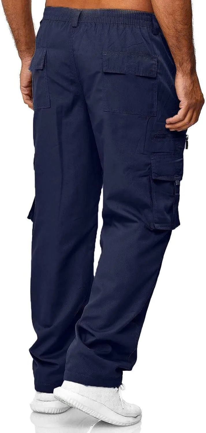 Cargo Trousers for Men Jogger Pants Sweatpants for Men with Pockets Mens Heavyweight Sweatpants Fleece Lined Cargo