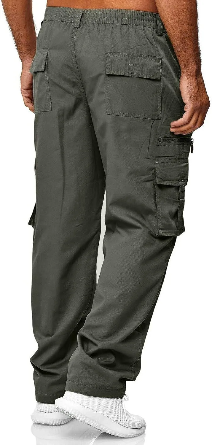 Cargo Trousers for Men Jogger Pants Sweatpants for Men with Pockets Mens Heavyweight Sweatpants Fleece Lined Cargo