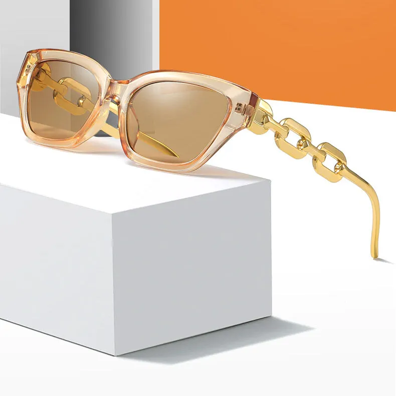 Cat Eye Chain Design Vintage Fashion Sunglasses Women's