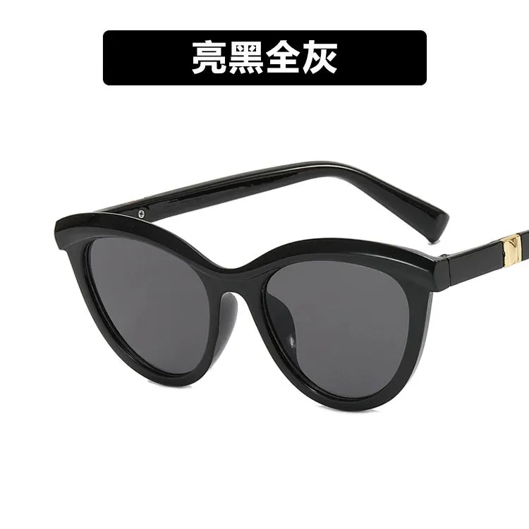 Cat Eye Sunglasses Eyebrows New Arrival Fashion Trendy Cross-Border Sunglasses Retro Personalized and Slim-Looking Sun Glasses Concave Shape