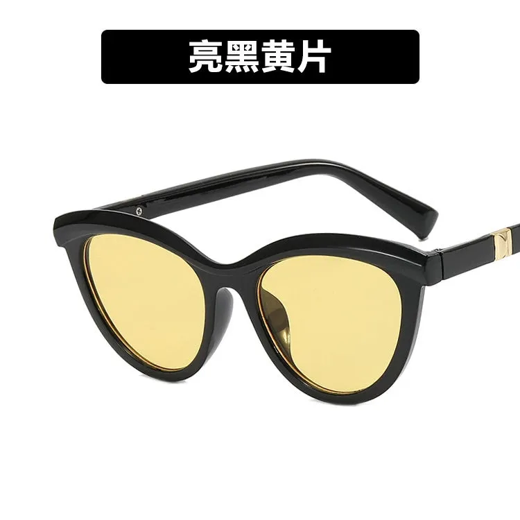 Cat Eye Sunglasses Eyebrows New Arrival Fashion Trendy Cross-Border Sunglasses Retro Personalized and Slim-Looking Sun Glasses Concave Shape