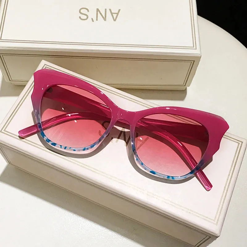 Cat Eye Sunglasses Women Vintage Gradient Fashion Oculos De Sol