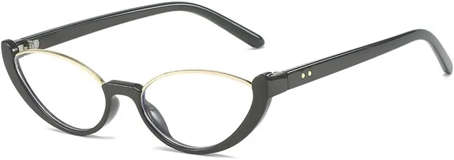 Cat Eye Vintage Sunglasses Women Semi-Rimless Small Frame Eyewear Women Glasses Female