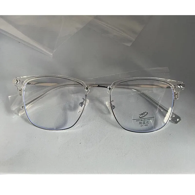 CCspace Men's Full Rim Square Alloy Eyeglasses 54558
