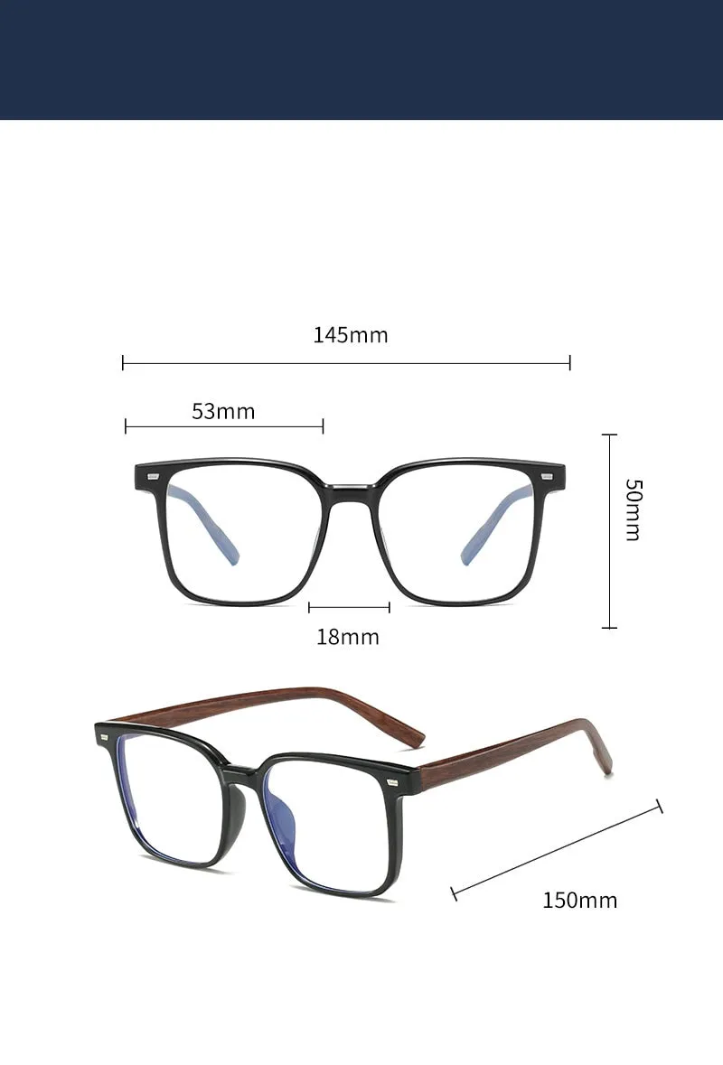 CCspace Men's Full Rim Square Tr 90 Titanium Eyeglasses 54484