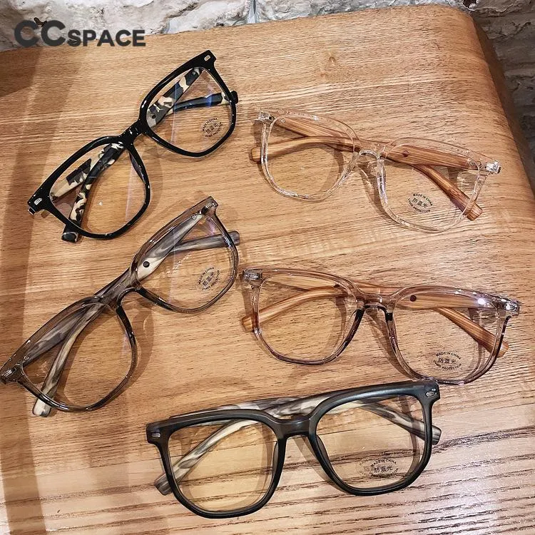 CCspace Unisex Full Rim Big Polygon Square Tr 90 Titanium Eyeglasses 55580