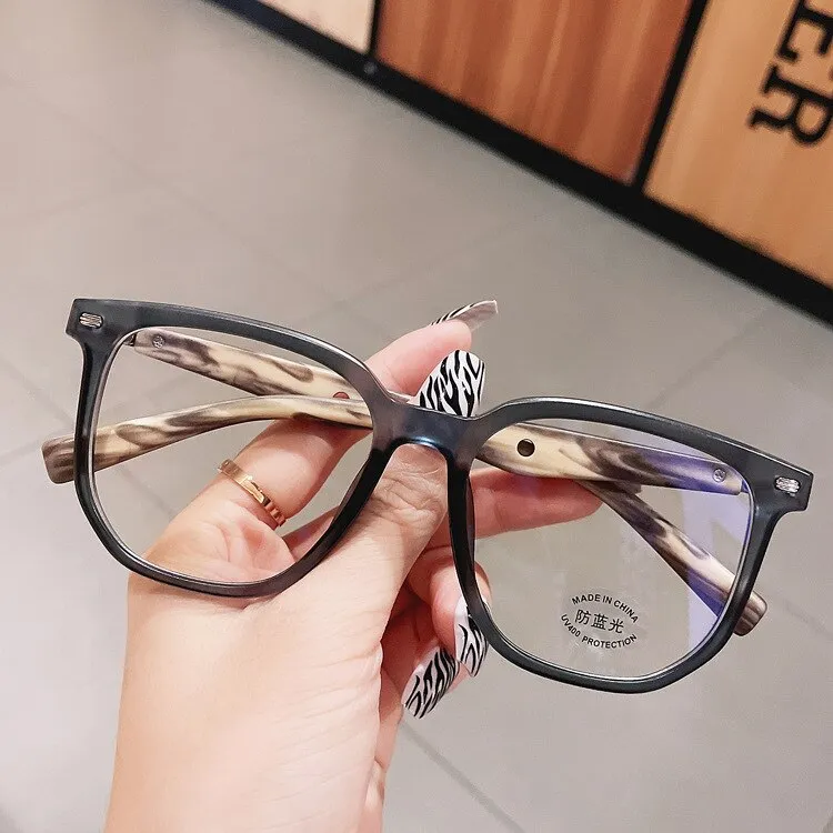 CCspace Unisex Full Rim Big Polygon Square Tr 90 Titanium Eyeglasses 55580
