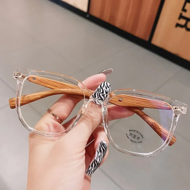 CCspace Unisex Full Rim Big Polygon Square Tr 90 Titanium Eyeglasses 55580