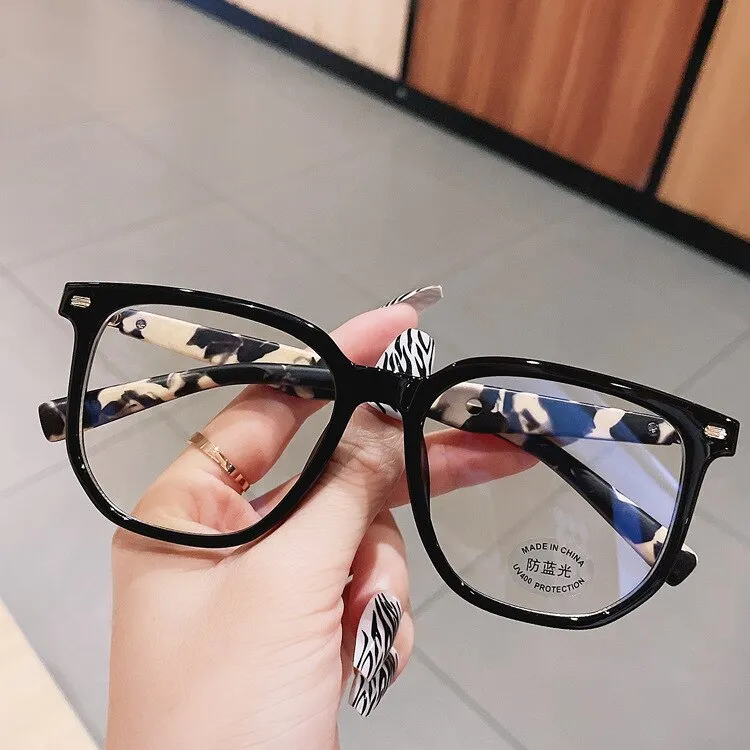 CCspace Unisex Full Rim Big Polygon Square Tr 90 Titanium Eyeglasses 55580