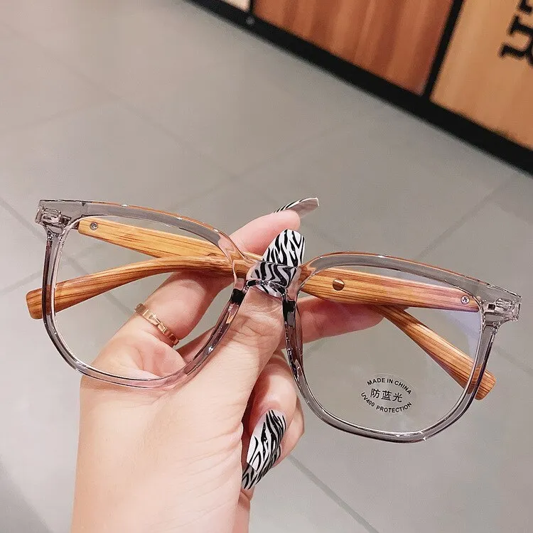 CCspace Unisex Full Rim Big Polygon Square Tr 90 Titanium Eyeglasses 55580