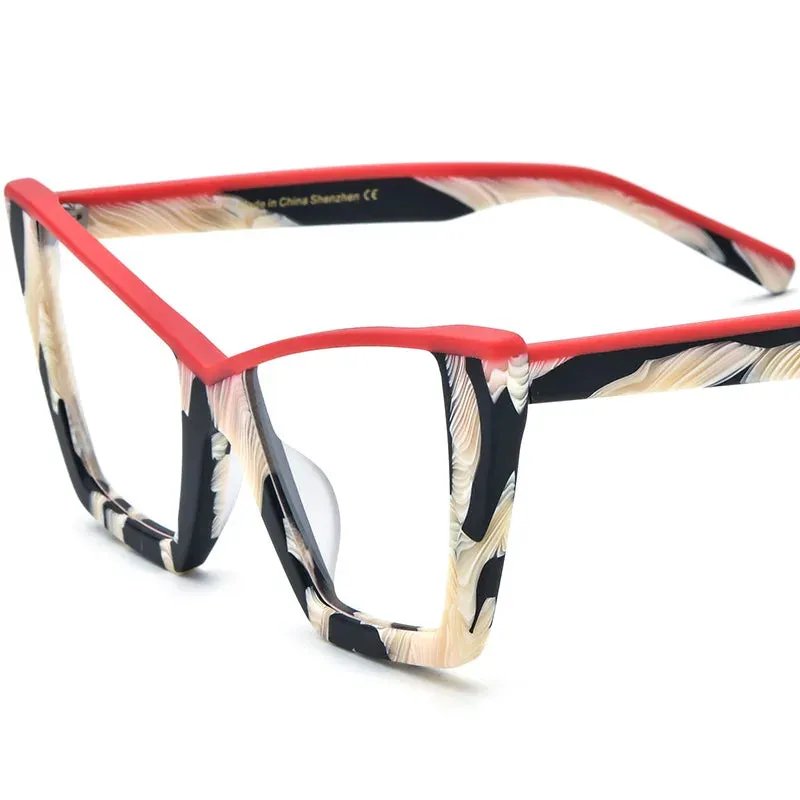 CCspace Unisex Full Rim Big Square Acetate Eyeglasses 57161
