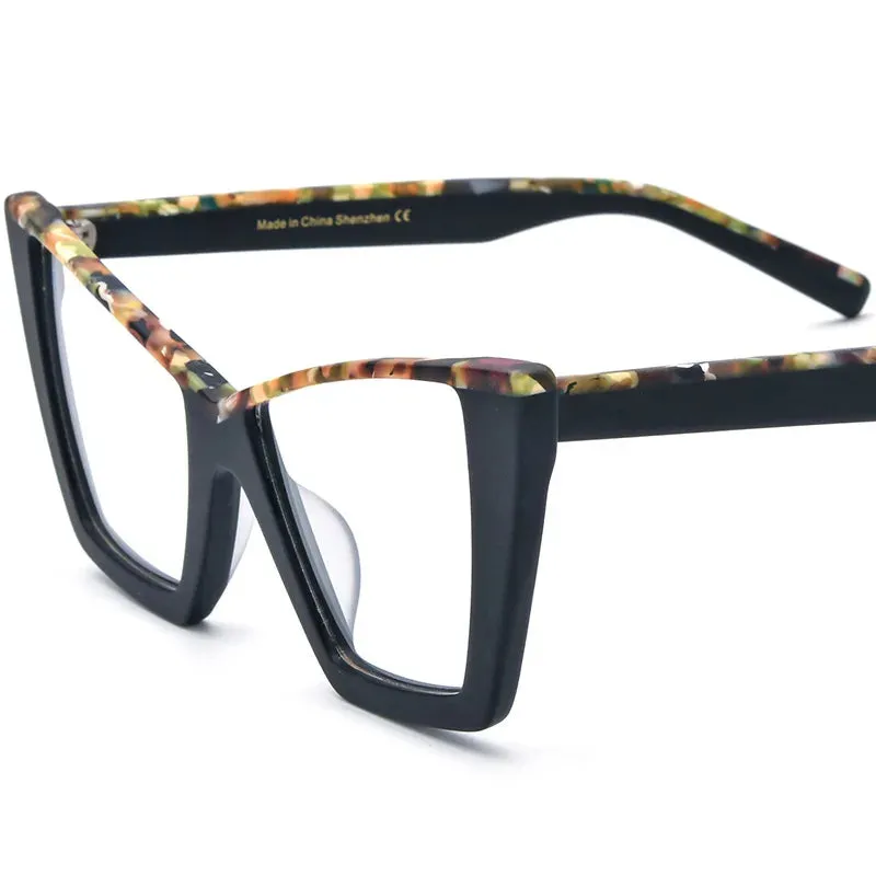 CCspace Unisex Full Rim Big Square Acetate Eyeglasses 57161