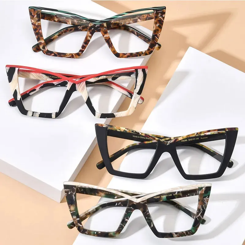 CCspace Unisex Full Rim Big Square Acetate Eyeglasses 57161