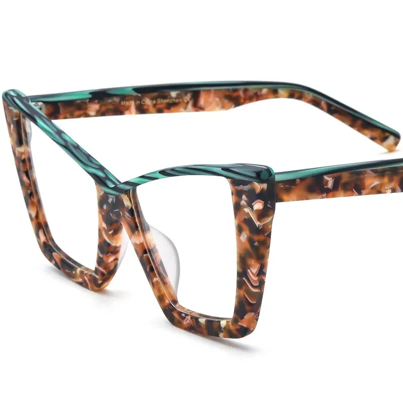 CCspace Unisex Full Rim Big Square Acetate Eyeglasses 57161