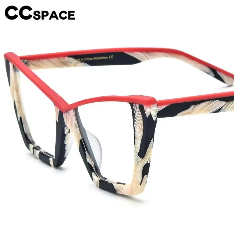 CCspace Unisex Full Rim Big Square Acetate Eyeglasses 57161